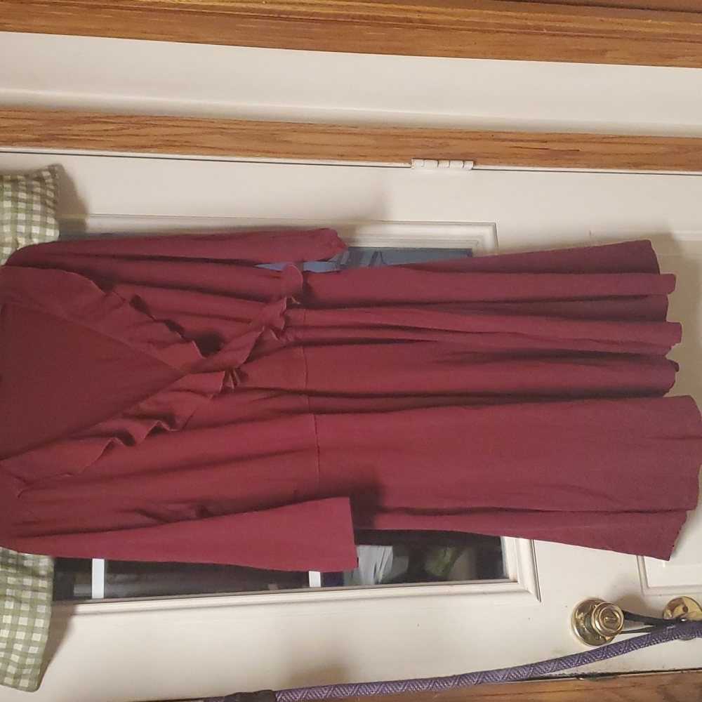 Maroon wrap dress